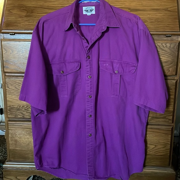 Vintage Purple Dockers Button Up Shirt size Large - Picture 1 of 6
